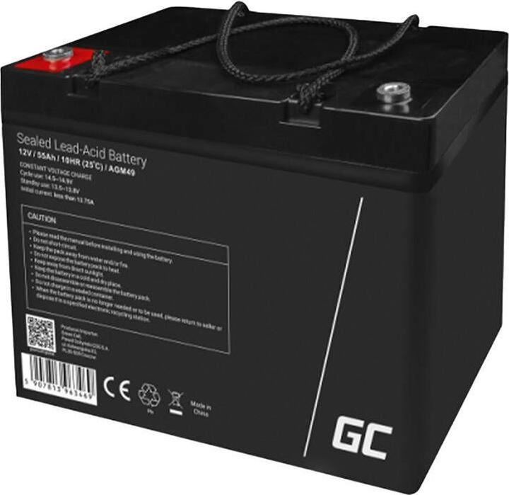 Actual product image GreenCell AGM Battery Lead Acid 12V 55Ah Maintenance Free for boat and - Battery - 55.000 (12 V, 55 Ah)