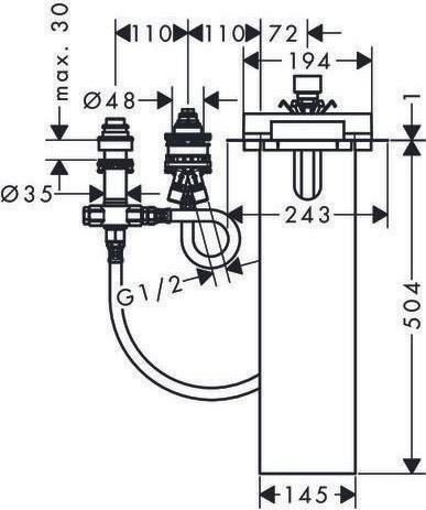 Produktbild Axor Grundkörper für 3-Loch-Wannenrandmischer