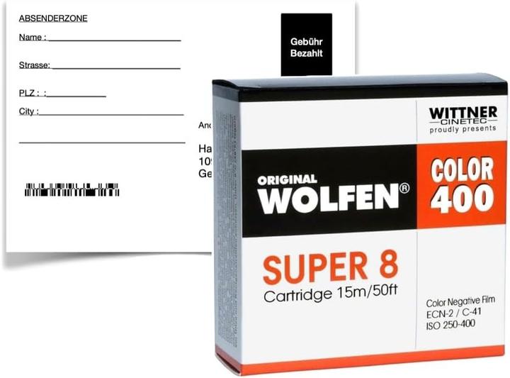 Orwo original WOLFEN Color 400 SUPER 8 ISO 250400 with developmentscan
