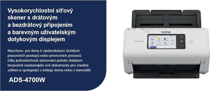 Image du produit Brother Scanner de documents professionnel ADS-4700W couleur, sans fil (LAN, USB, WLAN)