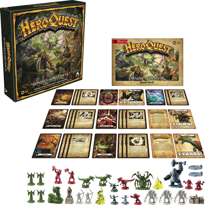 Immagine prodotto Hasbro Espansione per il gioco da tavolo HeroQuest Pacchetto avventura Giungle di Delthrak *versione (Inglese)