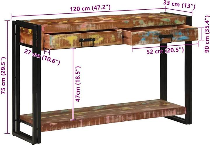 Image du produit vidaXL Konsolentisch (33 x 33 x 75 cm)