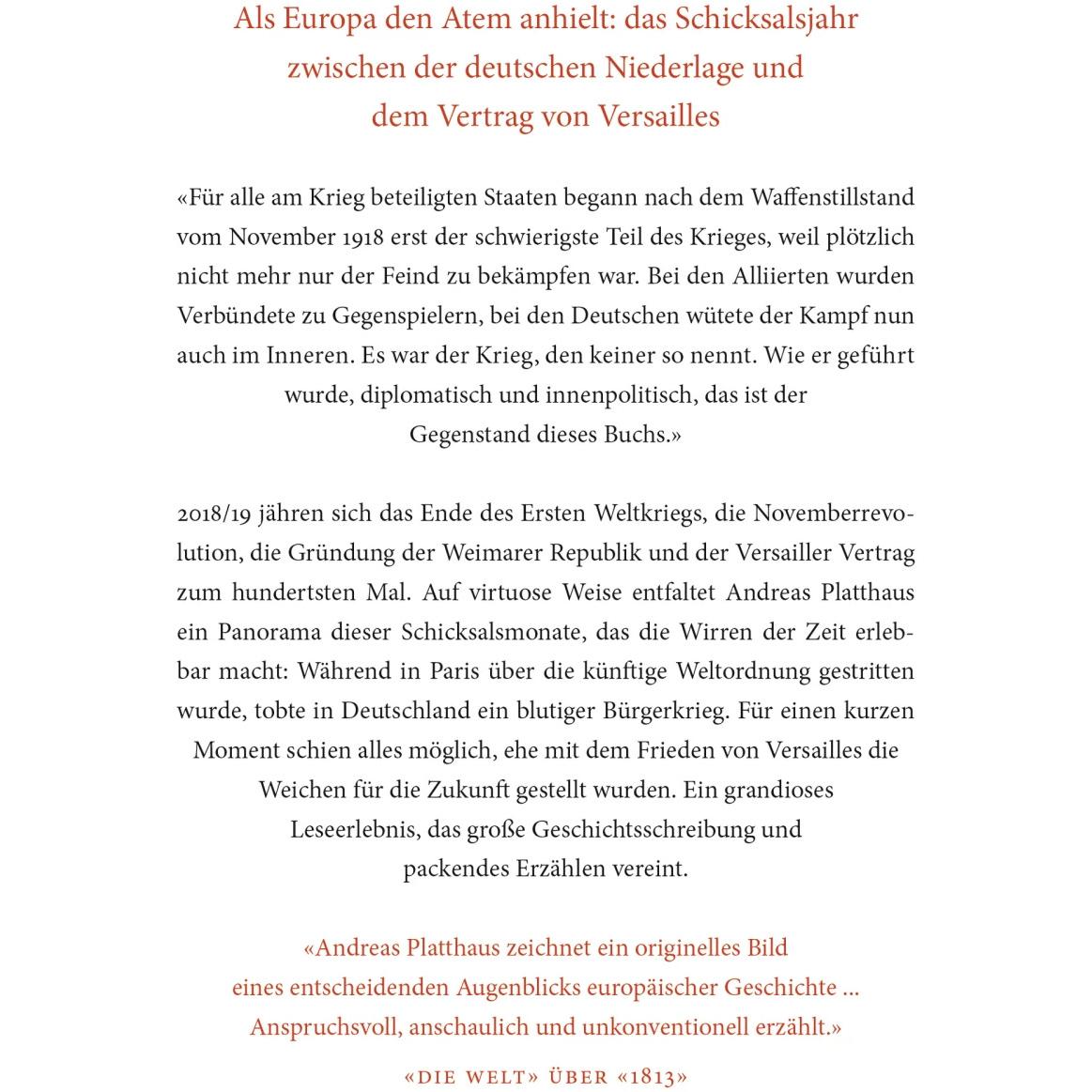 Thumbnail - Der Krieg nach dem Krieg, Sachbücher von Andreas Platthaus