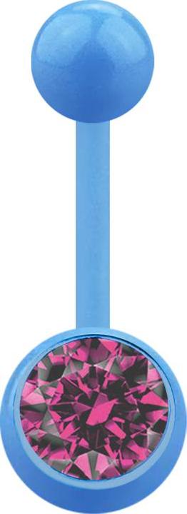 Immagine prodotto Star Piercing Banana azzurra con palla e cristallo rosa (Materiale sintetico, senza ottone)