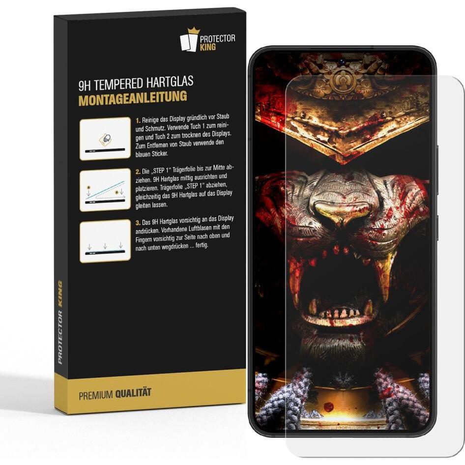 Thumbnail - Protectorking 3x echtes Tempered 9H Panzerhartglas 3D KLAR (3 Stück, Samsung Galaxy S21 FE), Smartphone Schutzfolie