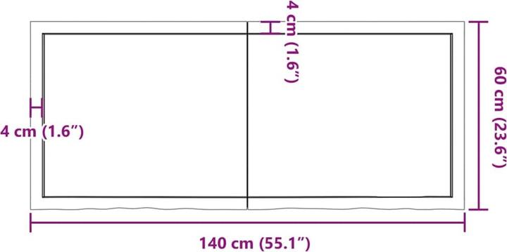 Actual product image vidaXL Oak Nature (140 x 60 x 6 cm)