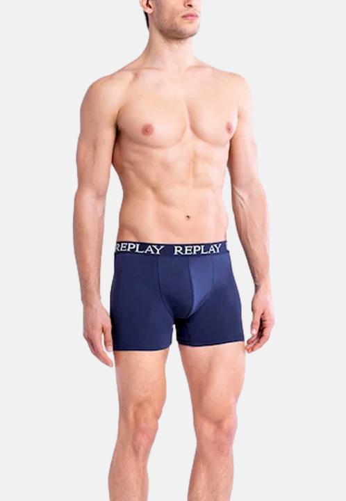 Immagine prodotto Replay Trunk BOXER Style 01/C Basic Cuff Logo im 2er Pack (XXL, Confezione da 2)