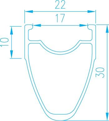 Actual product image Alexrims CX30 700X32OTW RIM. Black CNC Bok (new) (27.56")