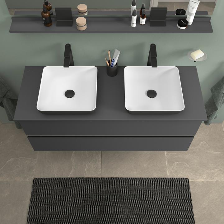 Immagine prodotto Duravit Lavabo da appoggio Sivida, angolare, 400x400mm, senza foro per rubinetto, senza sfioratore (400 mm, 400 mm)
