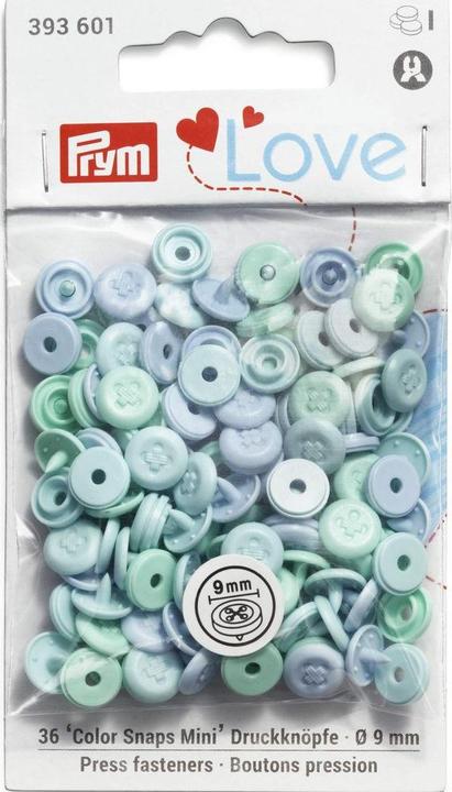 Actual product image Prym Seamless press studs Colour Snaps Mini 9 mm assorted light blue 36 pcs