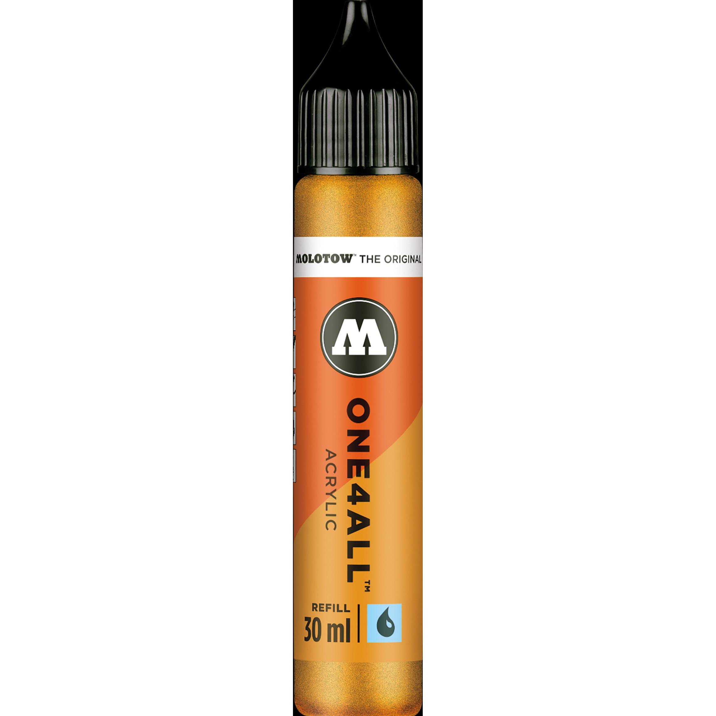 Molotow, Ersatzpatrone, Nachfülltinte One4All für Permanentmarker 30ml metallic gold (Nachfülleinheit, Gold)
