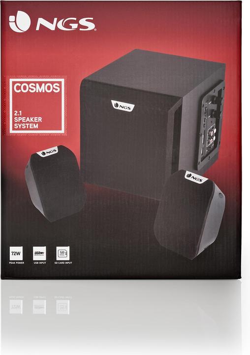 Actual product image NGS Cosmos, 2.1 Channels, 36 W, Black, Rotary Control, CE, RoHS, Built-in