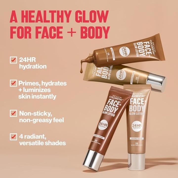 Actual product image Revlon Colorstay Face & Body Glow Lotion Hydrating Glow Moisturizer 24hr (30 ml, Face toner)