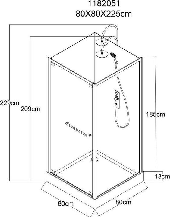 Actual product image Shower Design Badoni (80 cm, 80 cm, 200 cm)