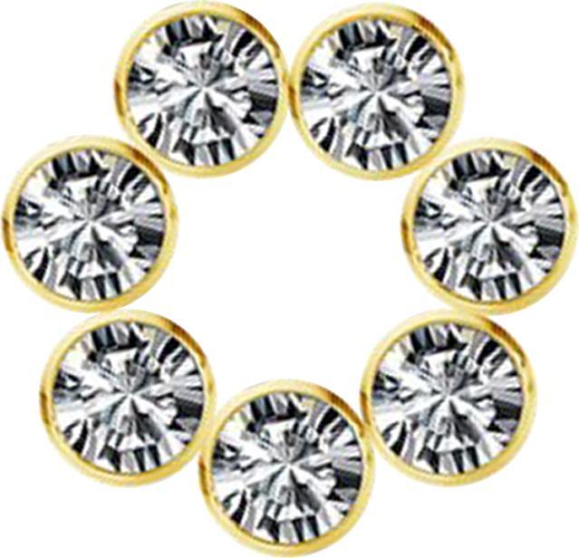 Immagine prodotto Star Piercing Anhänger vergoldet Ring sieben Kristalle silber (senza ottone, Acciaio chirurgico 316L)