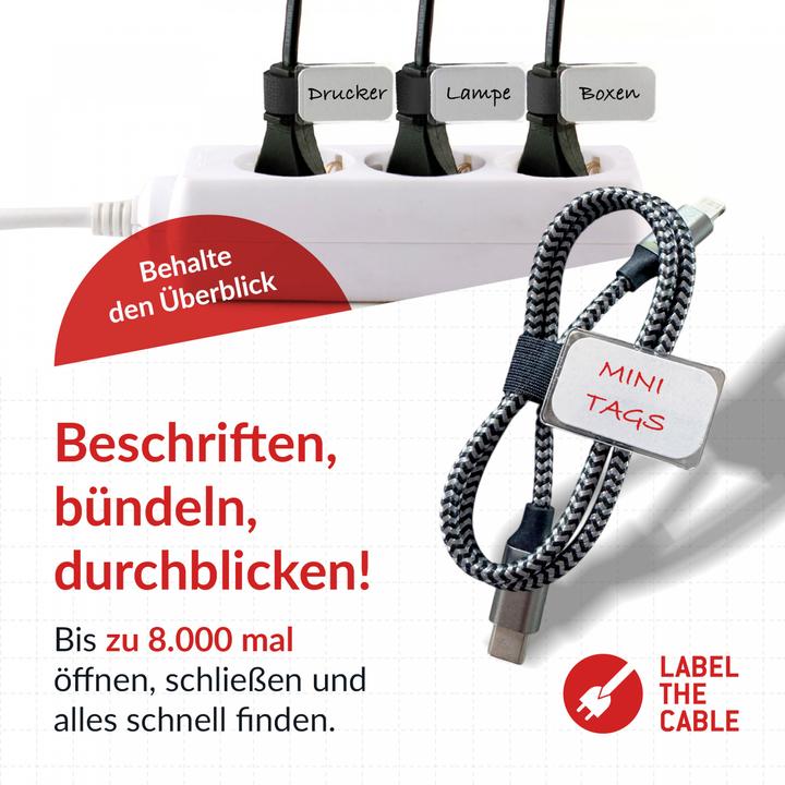 Produktbild Label-the-cable kleine Klettbinder mit Etikette (Klettkabelbinder, 90 mm, 10 Stk.)