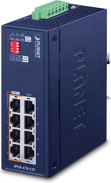 Image du produit Planet Hub d'injection PoE++ industriel 4 ports GE 802.3bt (802,3at (PoE+), 240 W)
