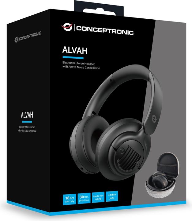 Actual product image Conceptronic Alvah02B (ANC, 25 h, Cable, Wireless)