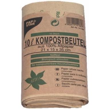 Papstar Kompostbeutel, Abfallsack, Braun