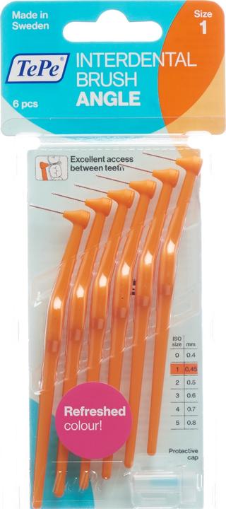 Actual product image TePe Angle ISO 1 interdental brushes (6x, 0.45 mm)