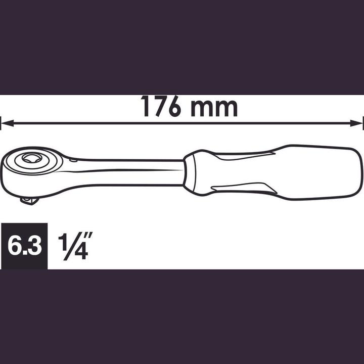 Produktbild Vigor 360° Drehgriff-Umschaltknarre ∙ V5436 ∙ Vierkant 6,3 mm (1/4 Zoll) ∙ 176 mm (1/4")
