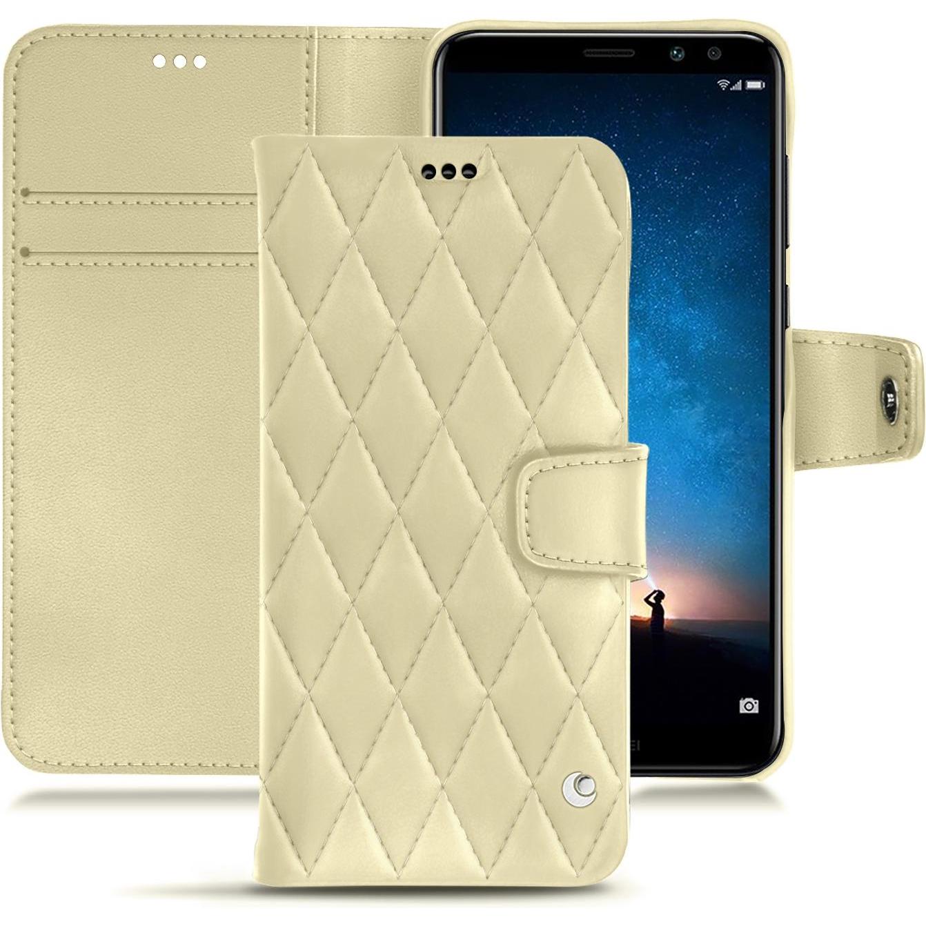 Noreve Lederschutzhülle Wallet (Huawei Mate 10 Lite), Smartphone Hülle, Beige