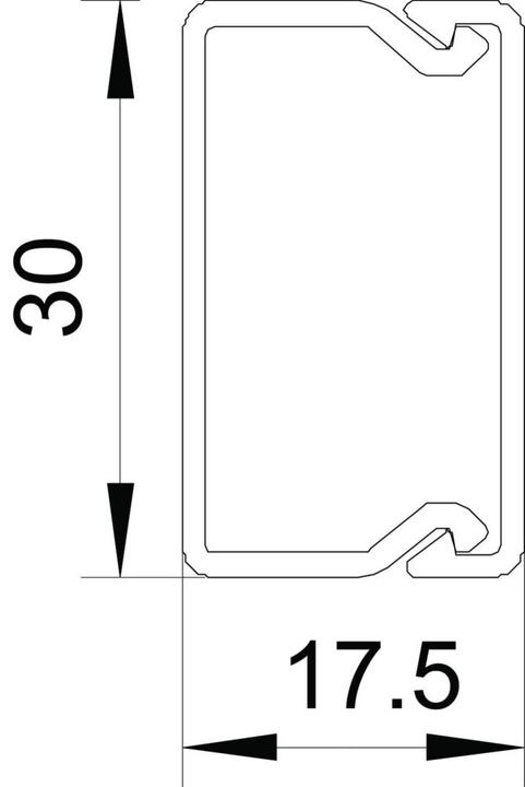 Produktbild OBO Bettermann Wand- und Deckenkanal mit Oberteil, 15 x 30 mm, LÃ¤nge 2 m, steingrau (Kabelkanal, 200 cm)