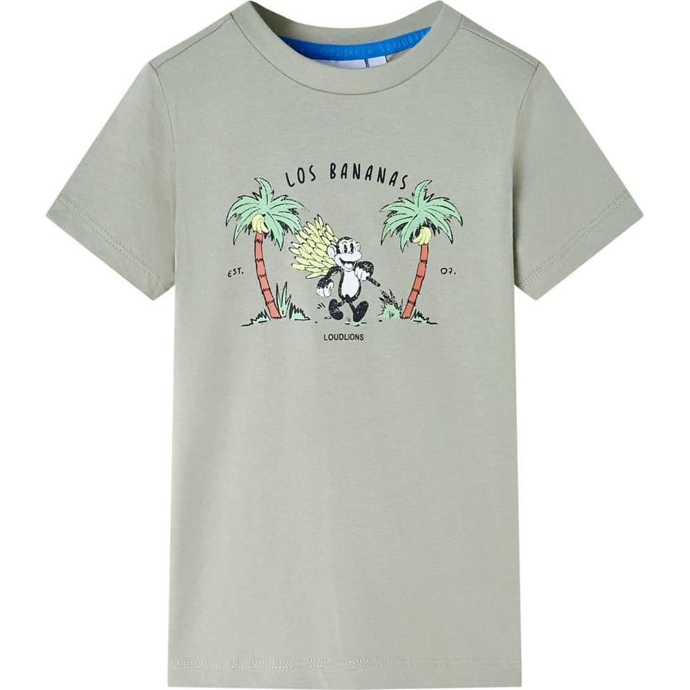 VidaXL, Jungen, Shirt, Kinder-T-Shirt Helles Khaki 104,Material: 100, Grün, (104)