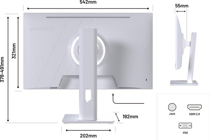 Actual product image Japannext 60,5cm JN-I238FHD120F-HSP-W 16:9 HDMI weiss FHD (1920 x 1080 pixels, 23.80")