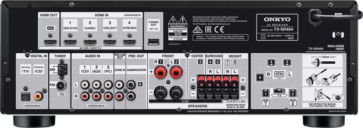 Actual product image Onkyo TX-SR494 (7.2 channels, AM, FM)