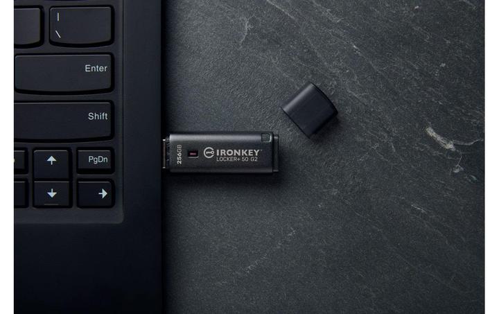 Produktbild Kingston IronKey Locker+ 50 G2/256GB/USB 3.2 Gen 1 (5Gb/s)/USB-A/Černá (256 GB, USB-A)