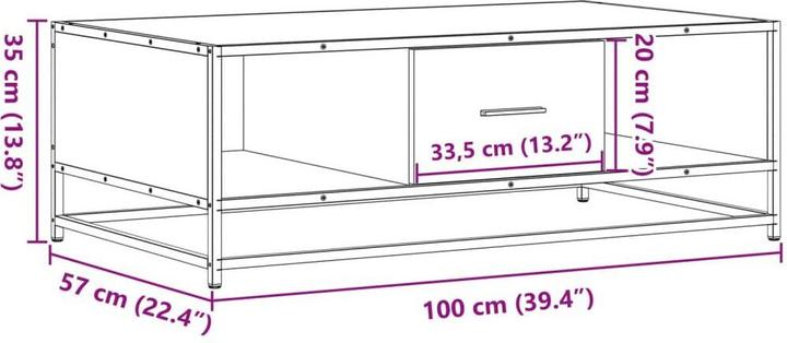 Produktbild vidaXL Couchtisch (100 x 57 x 35 cm)