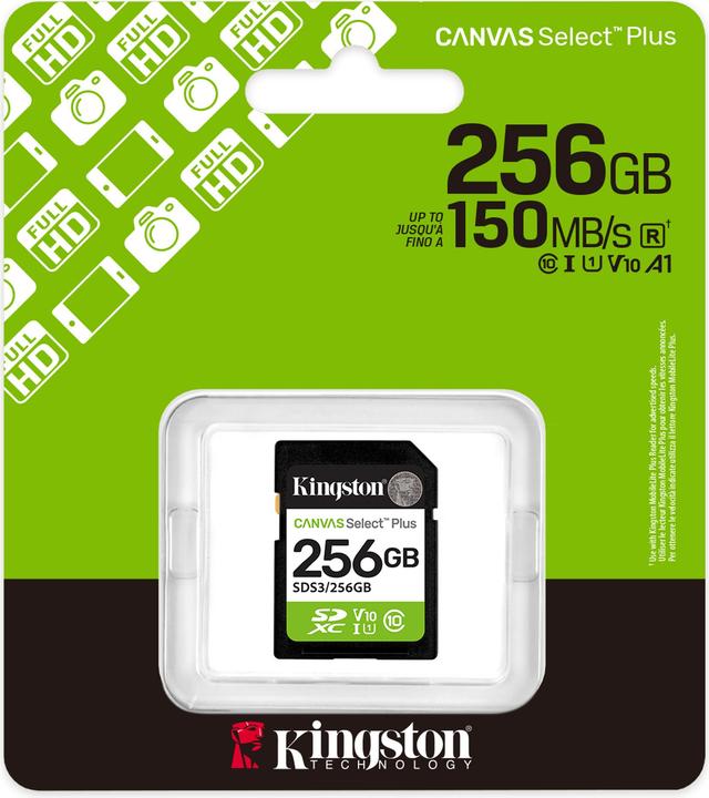 Produktbild Kingston Canvas Select Plus (256 GB, SD, SDXC, U1, UHS-I)