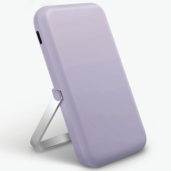Actual product image Uniq Powerbank Hoveo 5000mAh USB-C 20W PD Fast charge Wireless Magnetic liliowy/lilac lavender (5000 mAh, 20 W)