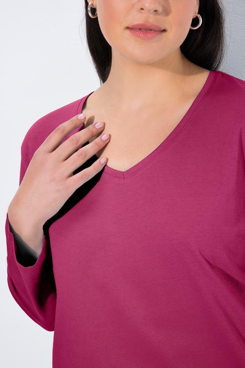 Produktbild Ulla Popken Shirt, V-Ausschnitt, Relaxed, Langarm (54)