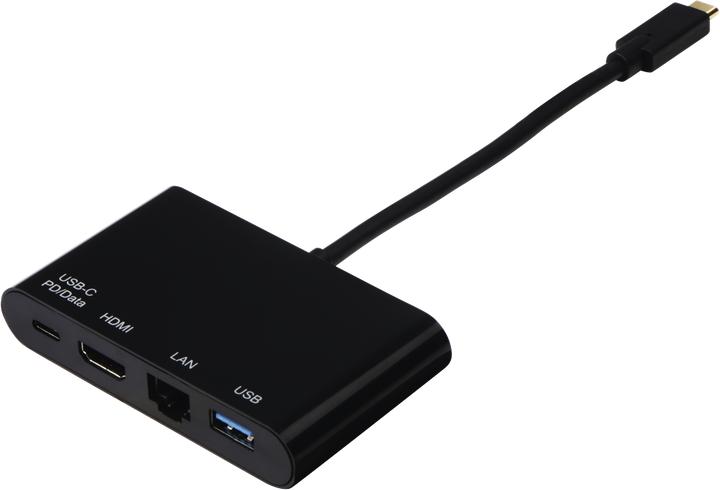 Produktbild Hama 4in1-USB-C zu (Ethernet / Lan, HDMI, USB 2.0, USB Typ-C)