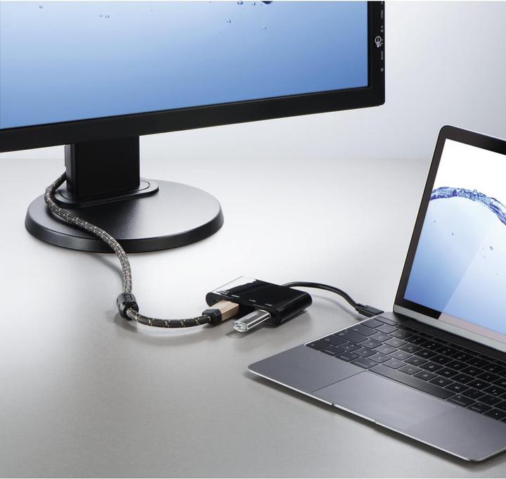 Produktbild Hama 4in1-USB-C zu (Ethernet / Lan, HDMI, USB 2.0, USB Typ-C)