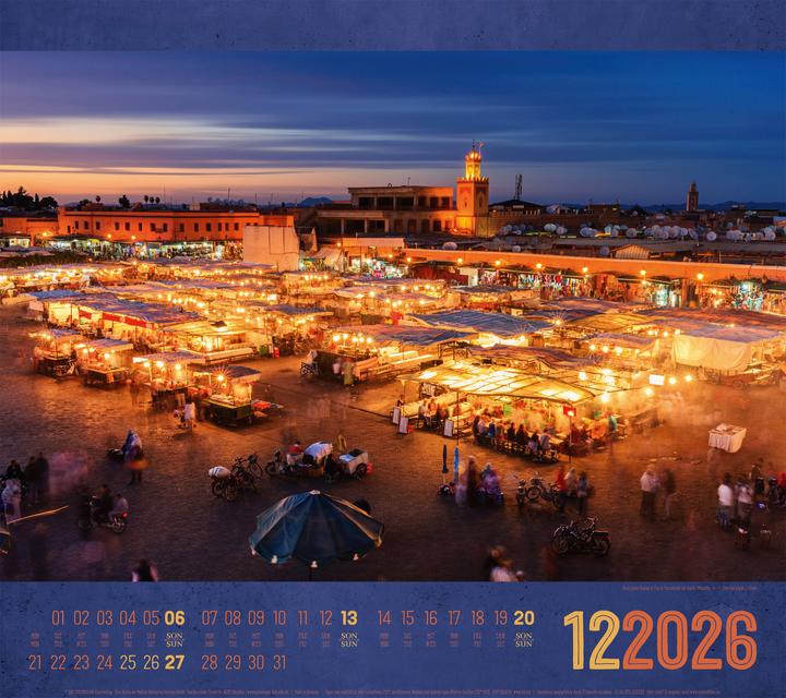 Produktbild World of Food - Kulinarische Weltreise Kalender 2026 (Englisch, Deutsch, Ackermann Kunstverlag GmbH, 2025)