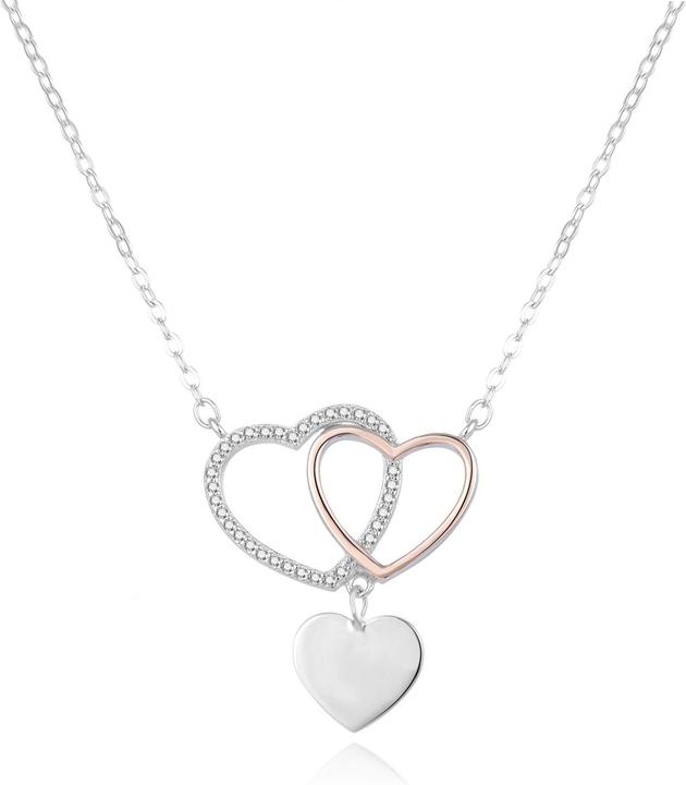 Beneto RomantickÃ½ bicolor nÃ¡hrdelnÃ­k se srdÃ­Äky AGS1267/47-2 (L)