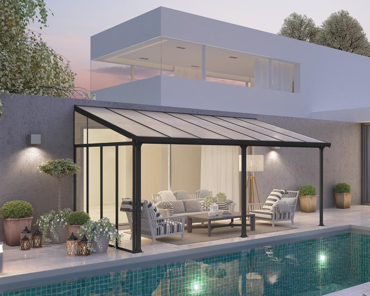 Produktbild Palram Terrasse Seitenwand 6,7x257cm Grau