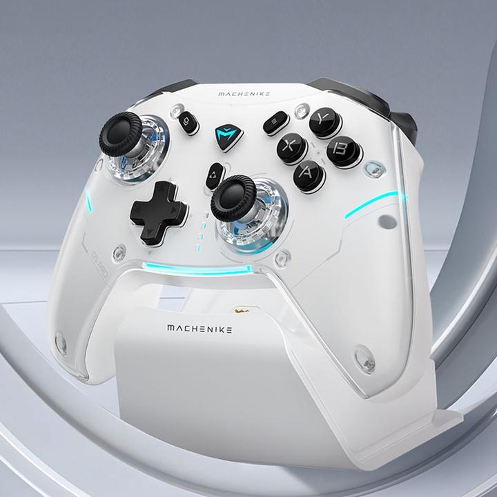Produktbild Machenike G5Pro Max Kabelloser Gamecontroller mit Ladestation – Weiss (Android, iOS, PC, Switch)