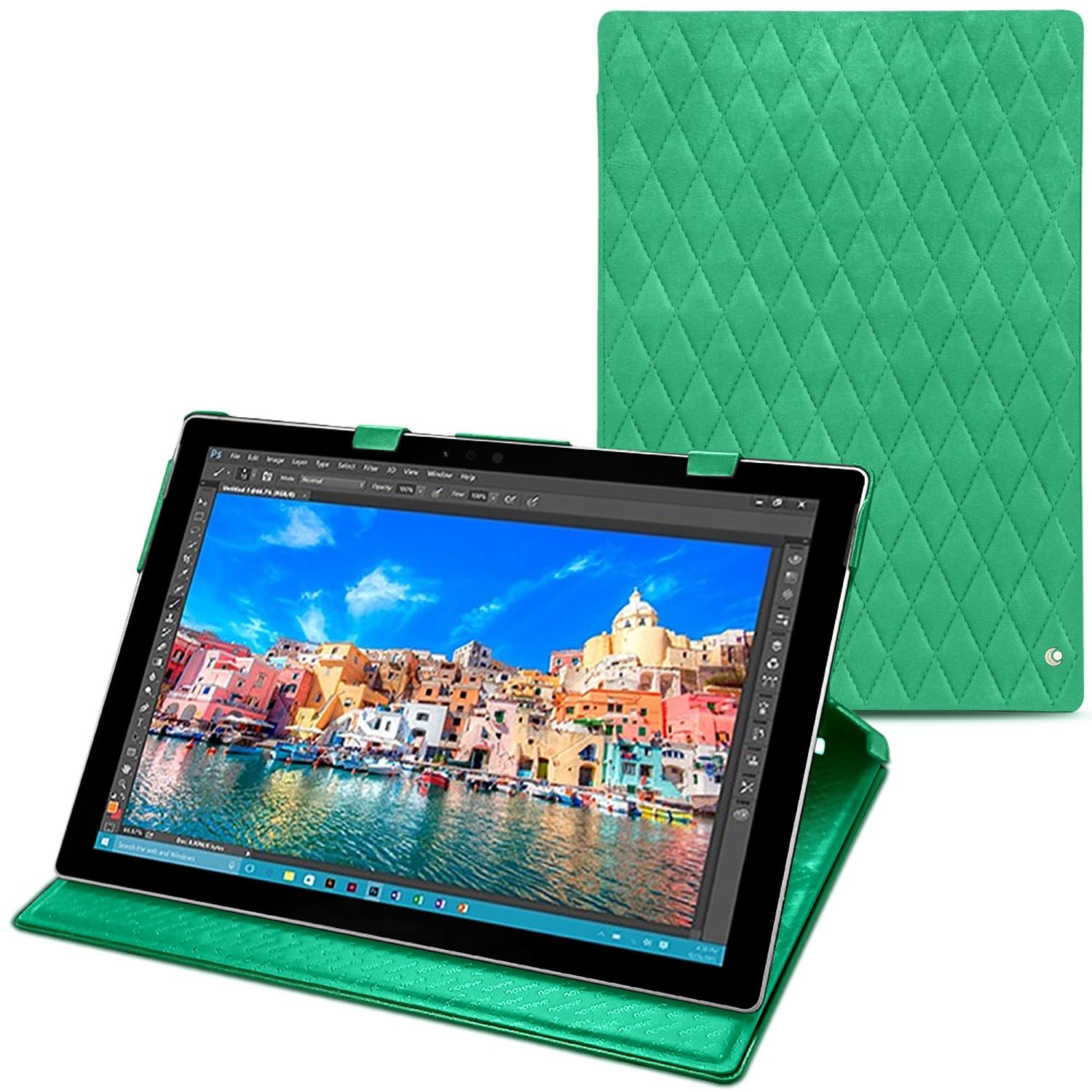 Thumbnail - Noreve Lederschutzhülle vertikal (Microsoft Surface Pro 4), Tablet Hülle, Grün