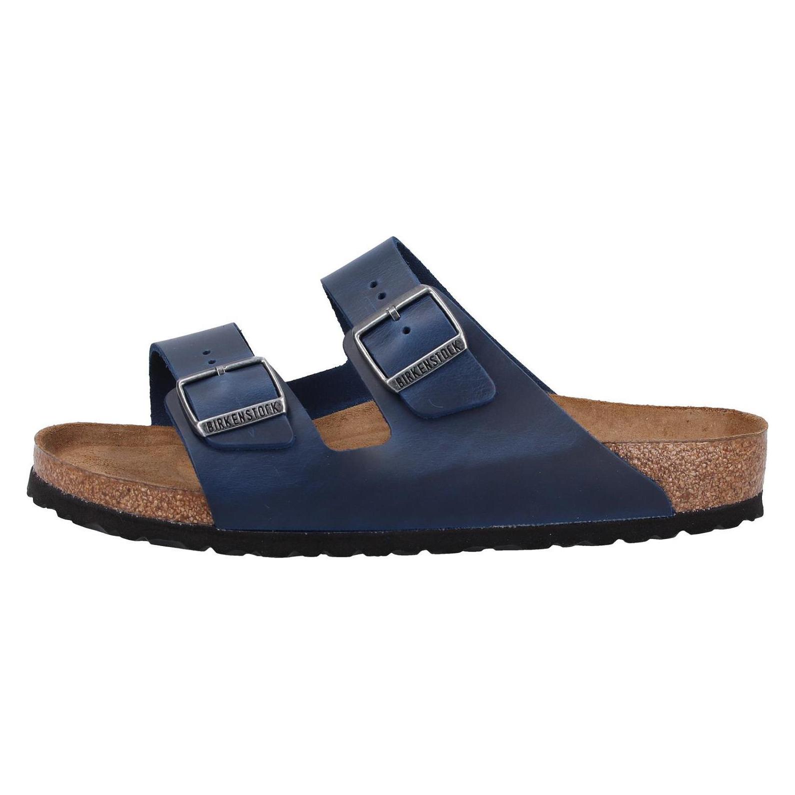 Birkenstock, Mannen, Sandalen, Arizona Zachtbed Geolied Leer Nubuck Normaal, Blauw, (40)