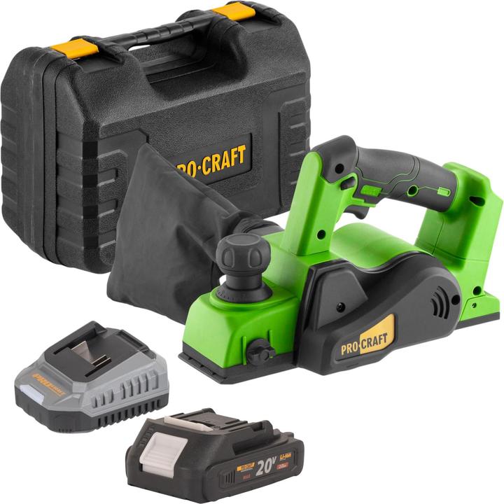 Image du produit Procraft PE20BLbb Akku Hobel 20 V 82 mm Brushless + 1x Akku 2,0 Ah + Ladegerät + Koffer