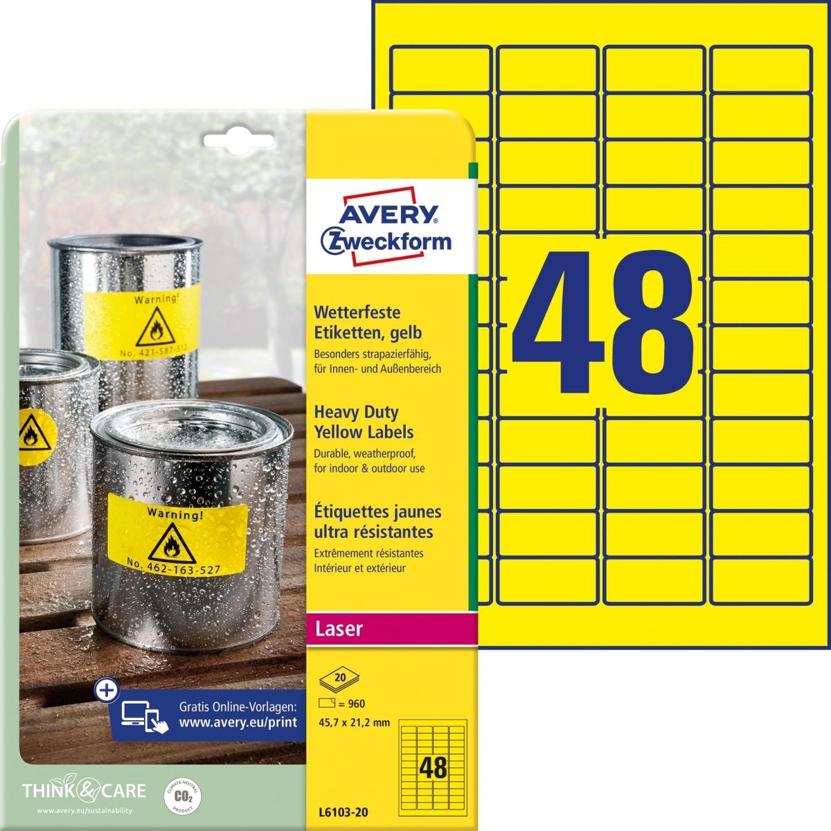 Avery, Etiketten, Wetterfeste Folien-Etiketten