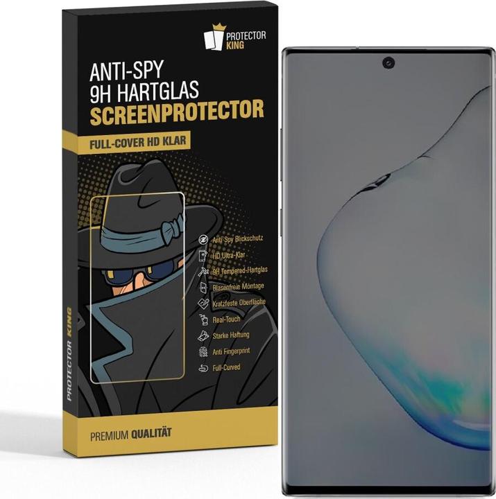 Actual product image Protectorking 1x real tempered 9H armoured glass privacy shield (1 pcs., Samsung Galaxy Note 10)