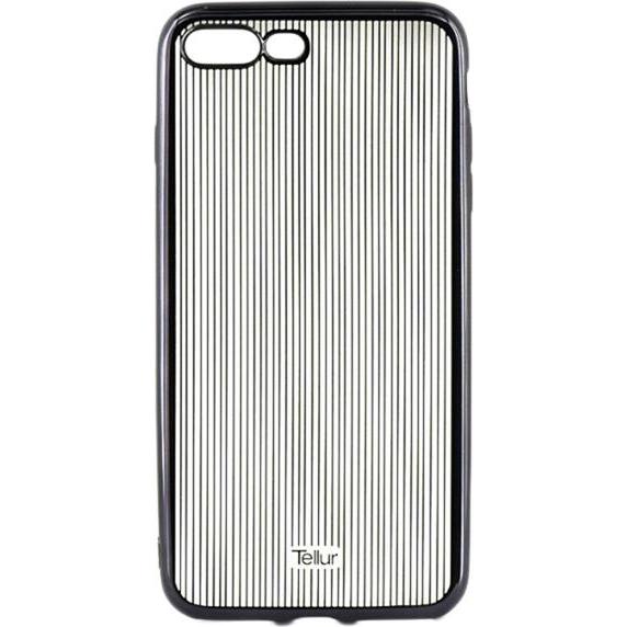 Tellur Cover Silicone for iPhone 7 Plus Vertical Stripes black (Apple iPhone 7 Plus), Smartphone Hülle, Schwarz