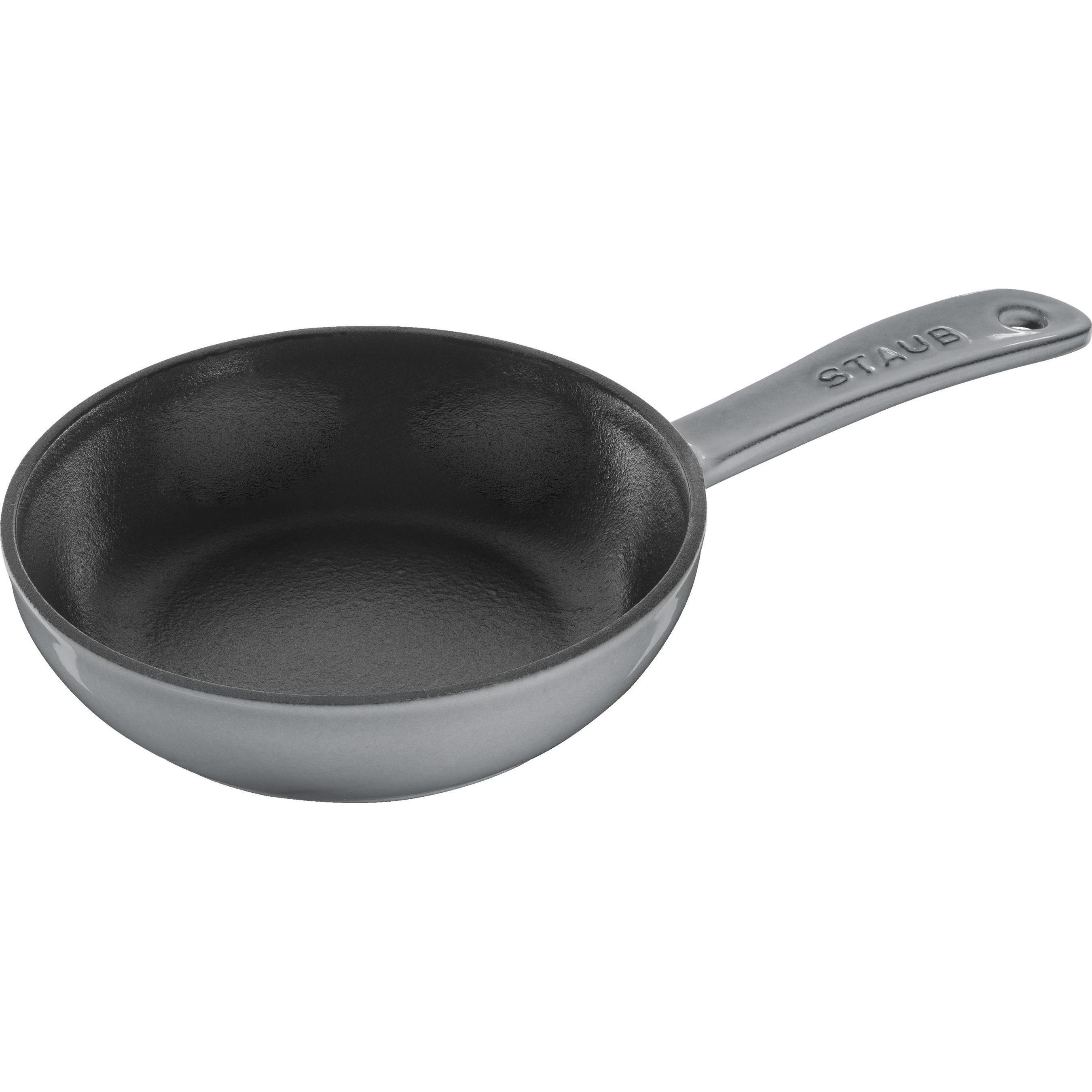 Staub Bratpfanne aus Gusseisen - 16 cm Graphit, Pfanne + Kochtopf, Grau
