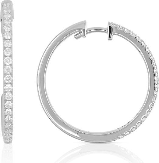 Image du produit Muau Créoles (Or blanc 750 brillants 0.26ct. 21mm avec 42 brillants)