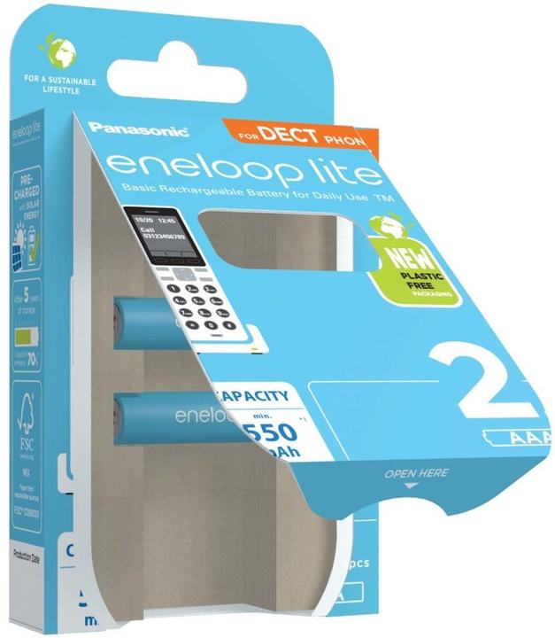 Image du produit Panasonic eneloop Lite DECT (2 pcs, AAA, 550 mAh)